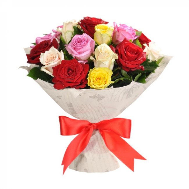 Букет цветов "Букет из разноцветных роз" Букет цветов "Букет из разноцветных роз"